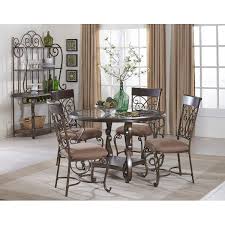 Bombay Cherry And Metal 5 Piece Dining Set Rc Willey Home Frunishings Round Dining Room Sets Casual Dining Rooms Dining Room Furniture