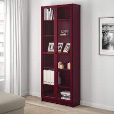 The billy bookcase is pretty straightforward to build right out of the box, or you can get creative and make elaborate storage that looks great. Billy Bookcase With Glass Doors Dark Red 80x30x202 Cm Ikea