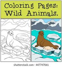 Click to see printable version of pearl harbor day coloring page. Coloring Page Example Mother Seal Her Stock Vector Royalty Free 447747061