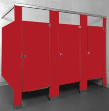 Restroom Stalls Powder Coated Steel Bathroom Partition