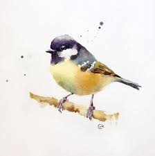 Watercolor Bird Original Painting Sanat Ogreticiler Cizimler Illustrasyonlar
