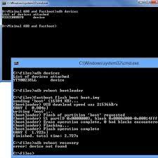 Ahora debería ver una ventana de comandos abierta, desde donde se puede emitir los comandos adb y fastboot a su dispositivo. Minimal Adb And Fastboot V1 4 3 Latest Version Flashtool Org