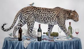 Select from premium large dinner party of the highest quality. Thomas Broadbent The Dinner Party Large Scale Watercolor On Paper Jaguar W Bluebirds At 1stdibs