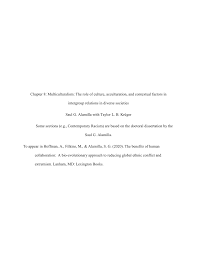 Perfect for acing essays, tests, and quizzes, as well as for writing lesson plans. Pdf Chapter 8 Multiculturalism The Role Of Culture Acculturation And Contextual Factors In Intergroup Relations In Diverse Societies