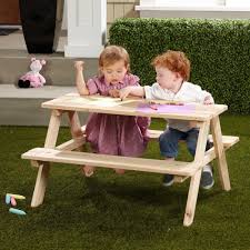 Turtleplay Wood Picnic Table For Kids Tb0020000010 The Home Depot Kids Picnic Table Kids Wooden Picnic Table Kids Picnic