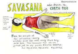 This is quinn practicing her corpse pose. Savasana Pose