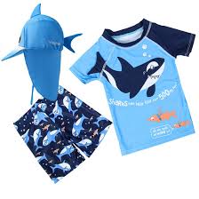 Baby upf 50+ clothing & swimwear. Baby Toddler Boys Two Pieces Swimsuit Set Shark Bathing Suit Rash Guards Swimwear With Hat Upf 50 Buy Online In Andorra At Andorra Desertcart Com Productid 196980692