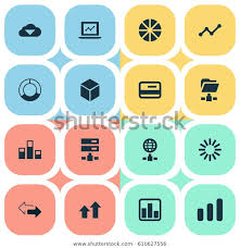 Vector Illustration Set Simple Analysis Icons Stock Vector