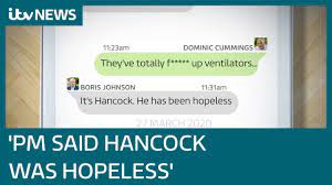Dominic cummings has accused matt hancock of lying about the government's original plan to let coronavirus spread through the community in an attempt to build 'herd immunity'. Dominic Cummings Boris Johnson Sent Whatsapp Message About Hopeless Hancock Itv News Youtube