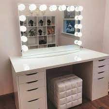 Not only does a dressing table function as an excellent place to keep all your accessories, but many of our vanity tables also benefit from great lighting and handy mirrors. Ikea Vanity Desk With Mirror And Lights Novocom Top