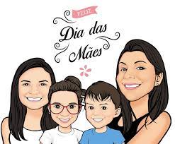 Caricatura Retrato 04 Pessoas Dia das Mães | Elo7