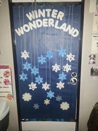 Winter Wonderland Classroom Theme For Our Door At The Preschool Snowflakes Decorated Winter Classroom Decorations Christmas Classroom School Door Decorations