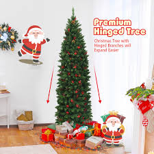 Check spelling or type a new query. 6 5ft Goplus 6 5ft Pre Lit Pencil Christmas Tree Premium Pvc Needles Hinged Artificial Slim Xmas Tree W 806 Branch Tips Trees Seasonal Decor Ekoios Vn