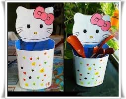 Pet Siseden Kedi Seklinde Kova Yapimi Sise Oyuncak Kalemlik