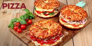 Bagel Factory On Twitter Our New Pizza Bagels Available In Three Flavours Pepperoni Sensation Supreme Ham Cheese And Big Veggie Bite Http T Co Pzyc2cmzjj Top with pepperoni and cheese. bagel factory on twitter our new