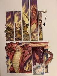 The hobbit is a fantasy novel by j.r.r. The Hobbit Graphic Novel 1989 Page 112 Bard Kills Smaug By David Wenzel In A K S David Wenzel Gallery Comic Art Gallery Room