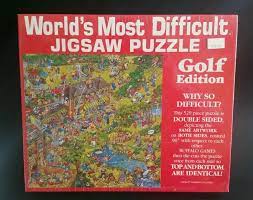 If you're a fan of jigsaw puzzles, get a load of these. Buffalo Games World S Most Difficult Jigsaw Puzzle Golf 529 Pc 15x15 Double Side For Sale Online Ebay Difficult Jigsaw Puzzles Difficult Puzzles Jigsaw Puzzles