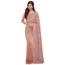 Net Saree Jcs4410 Net Saree Saree Light Peach Color