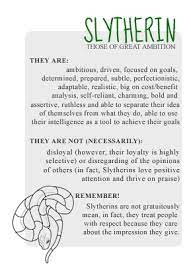 Their primary traits, as stated in the sorting hat songs, are although a lot of representation for slytherin is cartoonishly villainous, this is what a slytherin is. Sorting Cheat Sheets Slytherin Harry Potter Houses Slytherin Pride