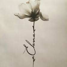 Flower Name Tattoo Name Flower Tattoo Tattoos With Kids Names Baby Name Tattoos