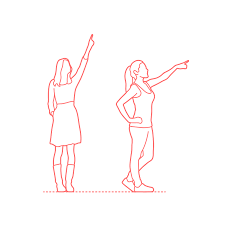 Basically fingers are cylinders or rounded rectangles. Pointing Women Standing Dimensions Drawings Dimensions Com