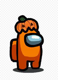 Hd Orange Among Us Character With Pumpkin Hat Halloween Png Citypng Pumpkin Hat Halloween Hats Character Pumpkins
