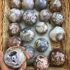 New Rare Flower Agate Spheres Just Listed In The Shop Filled With Amazing Pinks Peaches Purples Blues And Greens The One In My Hand Is Extremely Rare Filled
