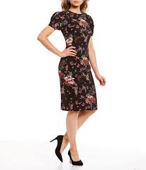 Antonio Melani Tatum Floral Print Short Puff Sleeve Sheath