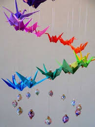 Rainbow Origami Crane Mobile One Of The Many I Shall Make After The Wedding Rainbow Origami Origami Crane Origami