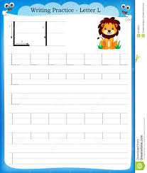 Illustration About Writing Practice Letter L Printable Worksheet With Clip Art For Prescho Preschool Writing Writing Practice Kindergarten Worksheets Printable