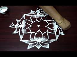 Lotus Rangoli Art Designs For Beginners Simple Flower Kolam Designs With 7 Dots Friday Muggulu Yo Lotus Rangoli Kolam Designs Beautiful Rangoli Designs