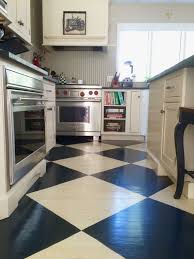 white painted checkered floor
