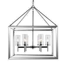 Golden Lighting Smyth Chrome Six Light Chandelier With Clear Glass 2074 6 Ch Clr Bellacor