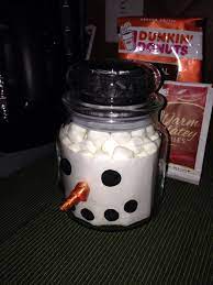 I Cleaned And Reused One Of My Yankee Candle Jars And Filled It With Marshmallows And Decorated It To L Yankee Candle Jars Reuse Candle Jars Candle Jars Crafts