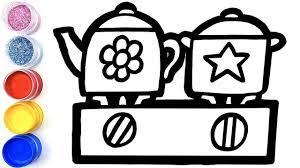 Buy kitchen set for kids online at lowest prices on flipkart.com. Glitter Toy Kitchen Coloring And Drawing Learn Colors For Kids Simple Toy Art Youtube
