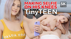 Making Selfie On His Knees - Cute Teen