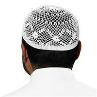 White Swiss Cotton Knitted Kufi Muslim Prayer Mens Skull Cap 20 Inch Tig Isleri Sapka Bere
