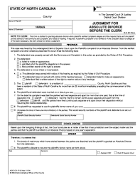 Filing for divorce in north carolina without a lawyer: Nc Absolute Divorce Fill Online Printable Fillable Blank Pdffiller