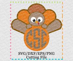 Download Turkey Monogram Cutting File Svg Dxf Eps Creative Appliques