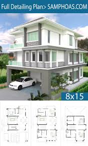 Sketchup 5 Bedrooms House Plan 8x15m Avec Images Architecture De Maison Architecture Maison Moderne Maison Moderne