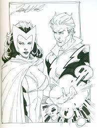 The avengers coloring pages include: Scarlet Witch And Quicksilver By Leonard Kirk In Rob Galloway S 2009 Sketches Comic Art Gallery Room