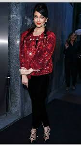 Aishwarya Rai Bachchan Fashion Red Leather Jacket Leather Jacket