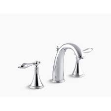 Buy the kohler bancroft widespread bathroom faucet w/ lever handle, polished chrome online from houzz today, or shop for other bathroom sink faucets this bancroft bathroom sink faucet features two metal lever handles for precise temperature control, and a slightly curved spout with an aerator. Kohler 310 4m Cp Finial Traditional Widespread Bathroom Faucet With Ultra Glide Valve Technology Free Metal Pop Up