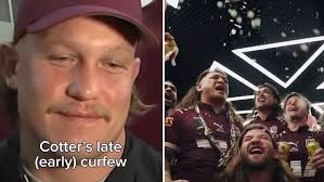 Reuben Cotter reveals his curfew after QLD Origin celebration win