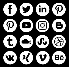Black And White Social Media Icons For Email Signature Round Social Media Icons White New Socialmediaicons Social Media Icons Media Icon Social Media