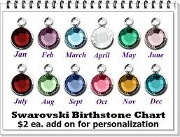 swarovski birthstone crystal add on to bracelet 2 dollars each personalized gift idea