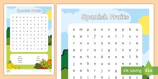 Free printable sports word search puzzles. Free Spanish Fruits Wordsearch Teacher Made