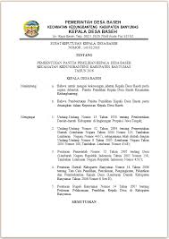 Keputusan kepala desa momalia ikecamatan posigadankabupaten bolaang mongondow. Download Contoh Sk Pembentukan Panitia Pemilihan Kepala Desa