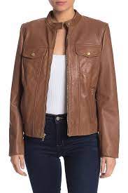 Cole Haan Lamb Leather Zip Pocket Jacket Nordstrom Rack Pocket Jacket Womens Moto Jacket Jackets For Women