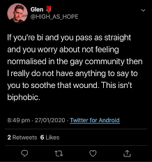 The only way to know your sexual orientation is to go by how you feel. Vaxneet Mehta Jabbed On Twitter Bi People Are Unlikely To Be Out To Anyone In Their Family 46 Of Bi Men Are More Likely To Commit Suicide And Self Harm